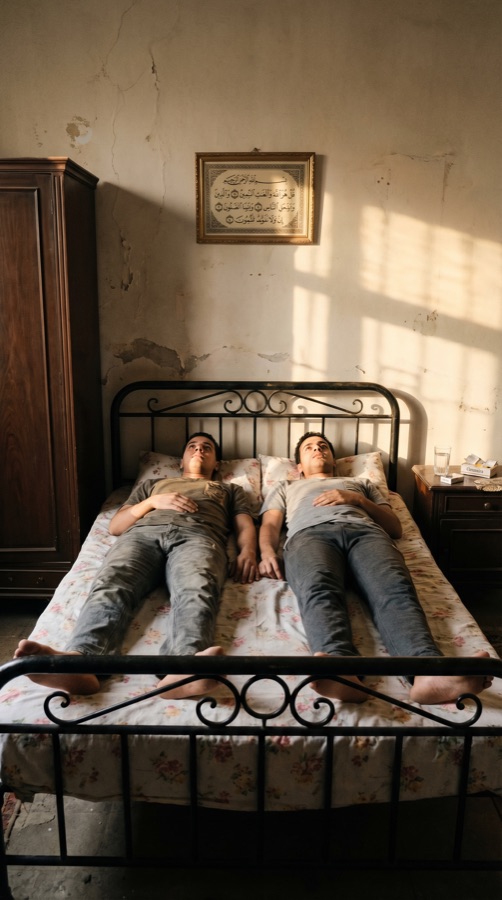 Habibi frame — Cairo interior, muted tones